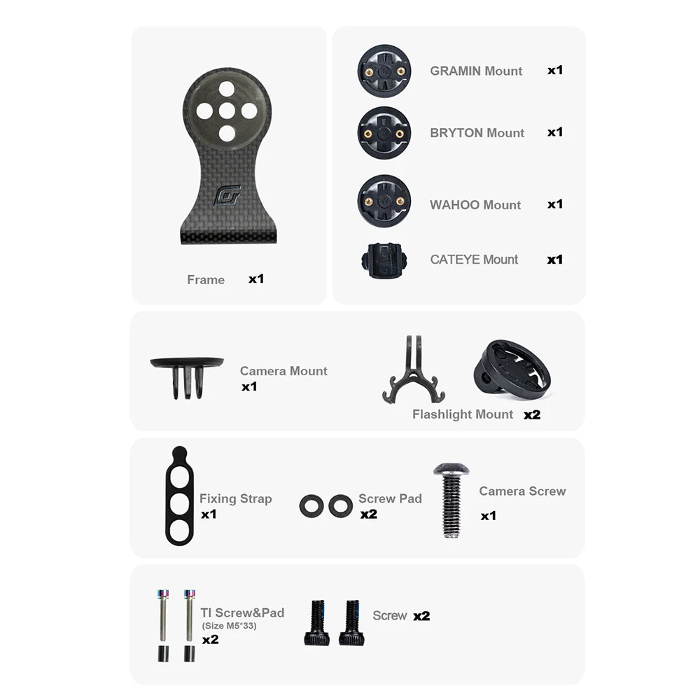 Carbon Fahrrad Computerhalterung für GPS Kamera Licht am Vorbau
