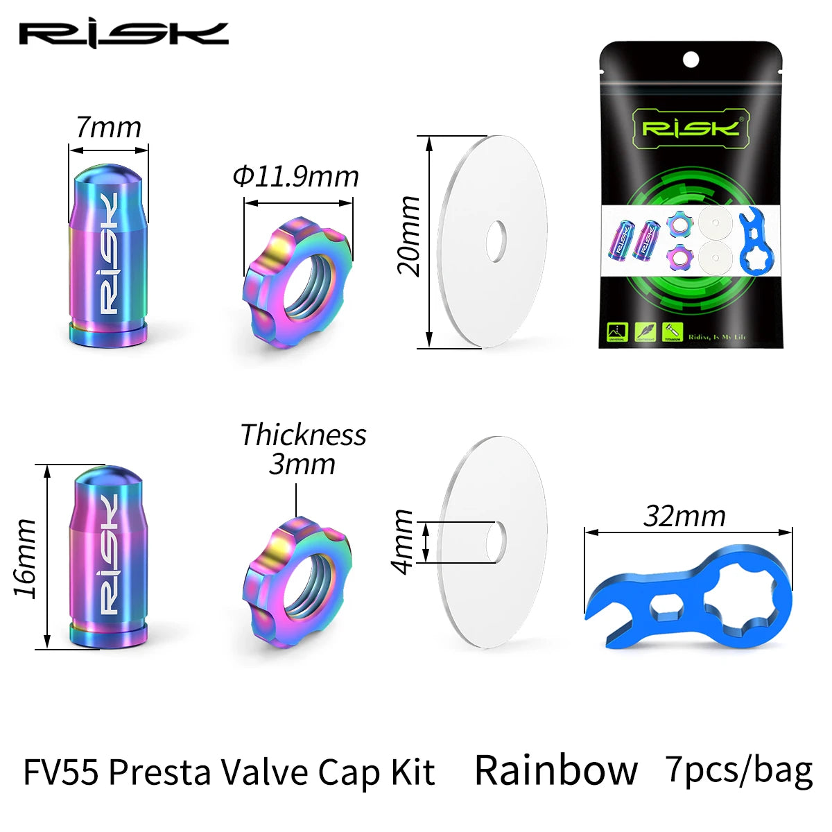 Titan Fahrrad Ventil Kappen Wasserdicht Staubdicht MTB Rennrad FV AV Schutz Zubehör