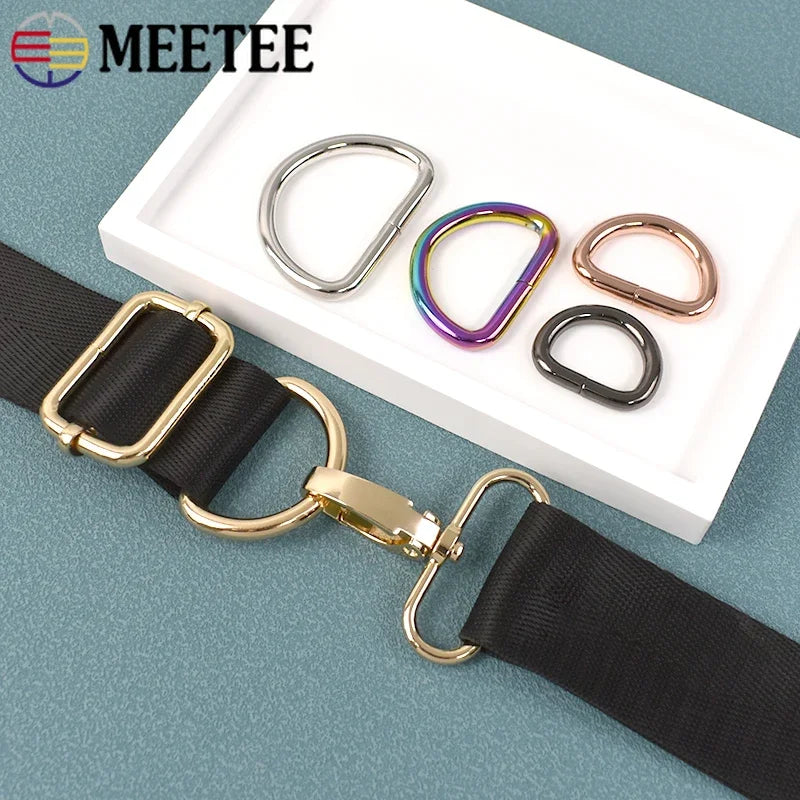 10 Stück Metall D-Ring Schnallen 13-50mm für Riemen und Taschen
