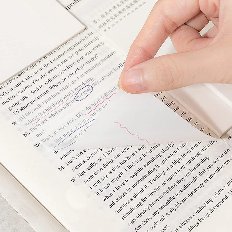 50 Blatt selbstklebende transparente Haftnotizen wasserfest für Büro