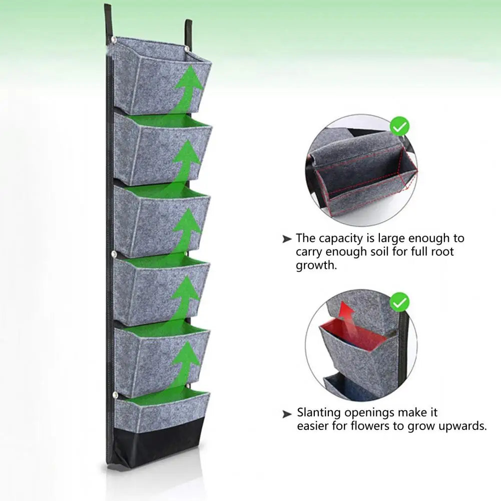 Vertikaler Pflanzbeutel Wand 6 7 Taschen Filz für Garten