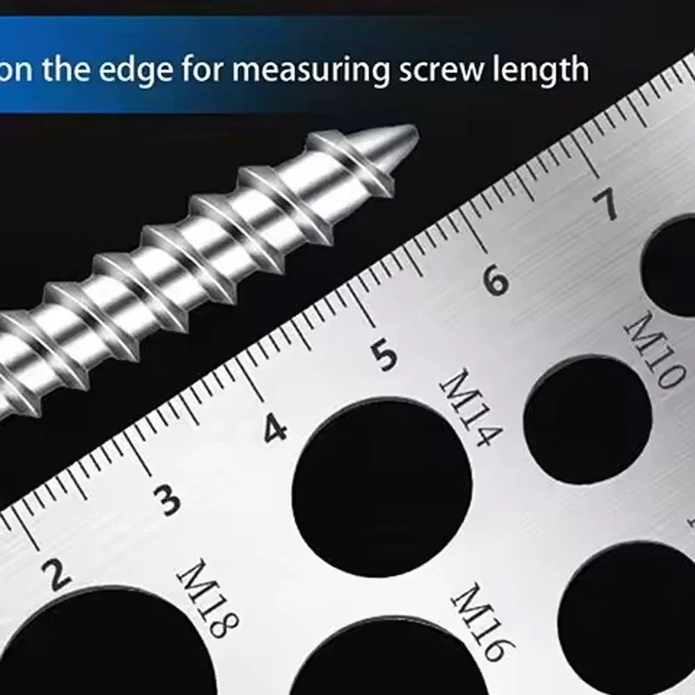 Multifunktionales Schraubengewinde Messset aus Edelstahl
