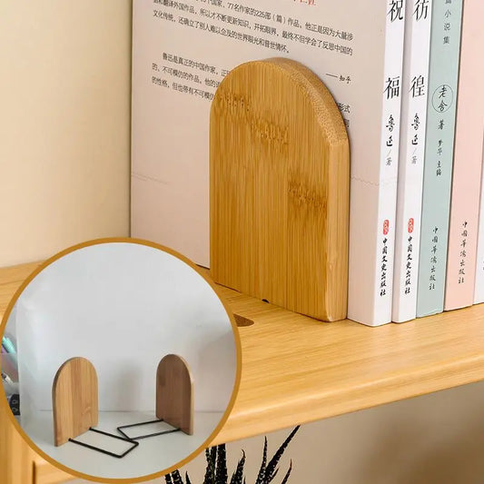 Einfacher Holz Buchstützen Halter als Desktop Organizer