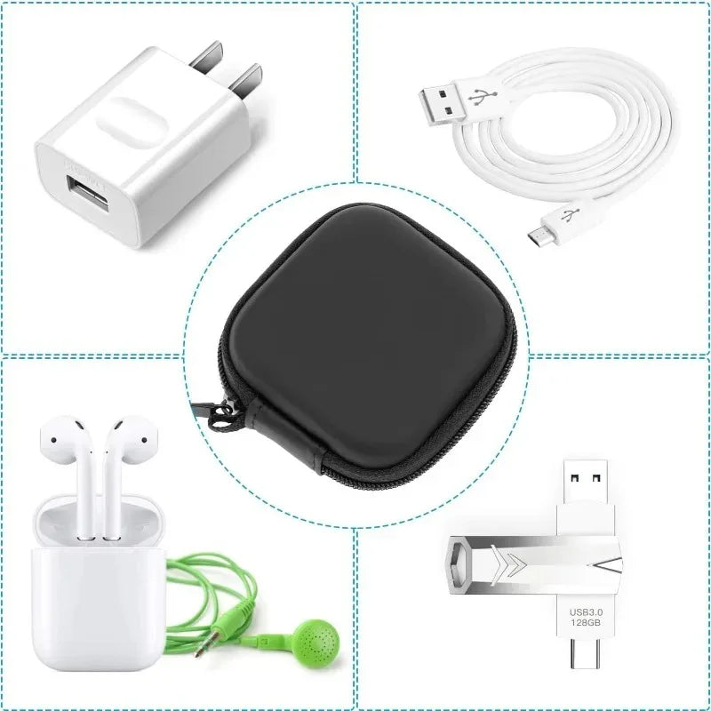 Kompakte Kopfhörer Tasche mit Reißverschluss – Schutzetui für Kabel - Zubehör