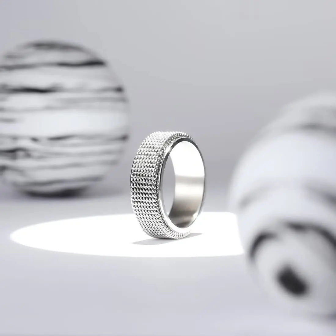 Drehbarer Edelstahl Spinner Ring mit 8mm Breite für Entspannung