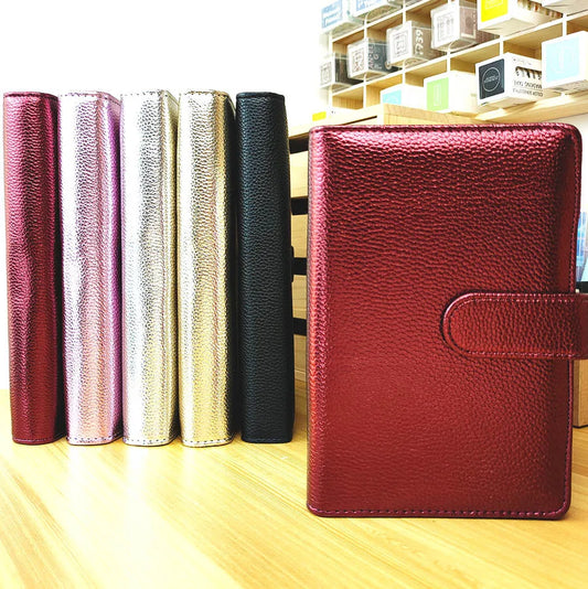 A5/A6 PU Leder Binder für Fotokarten, Tagebuch & Planer – Metallic Design