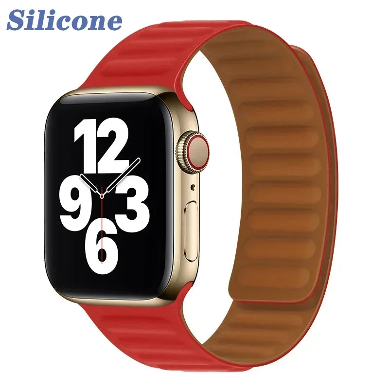 Magnetisches Silikon-Gliederarmband kompatibel für verschiedene Smartwatch-Größen