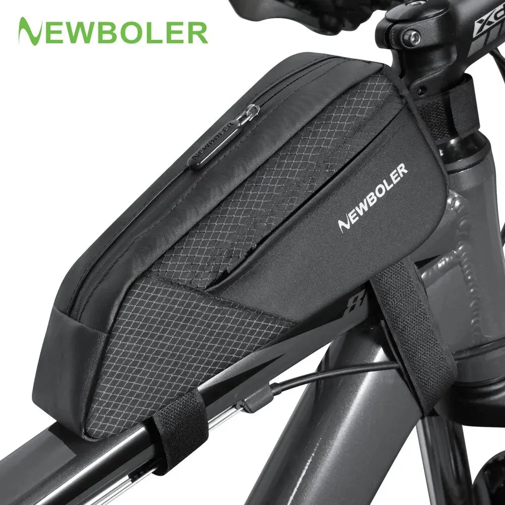 Wasserdichte reflektierende Oberrohr Fahrradtasche Schwarz 1,2L – sicher - leicht