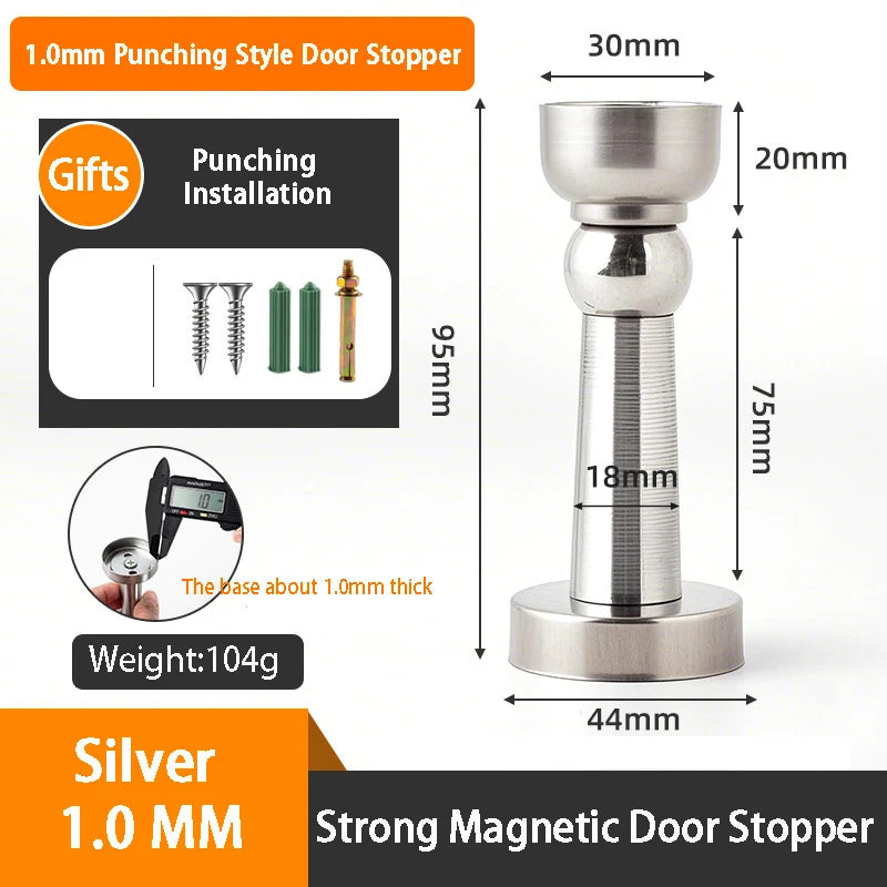 Magnetischer Edelstahl-Türstopper mit weichem Fang in diversen Varianten