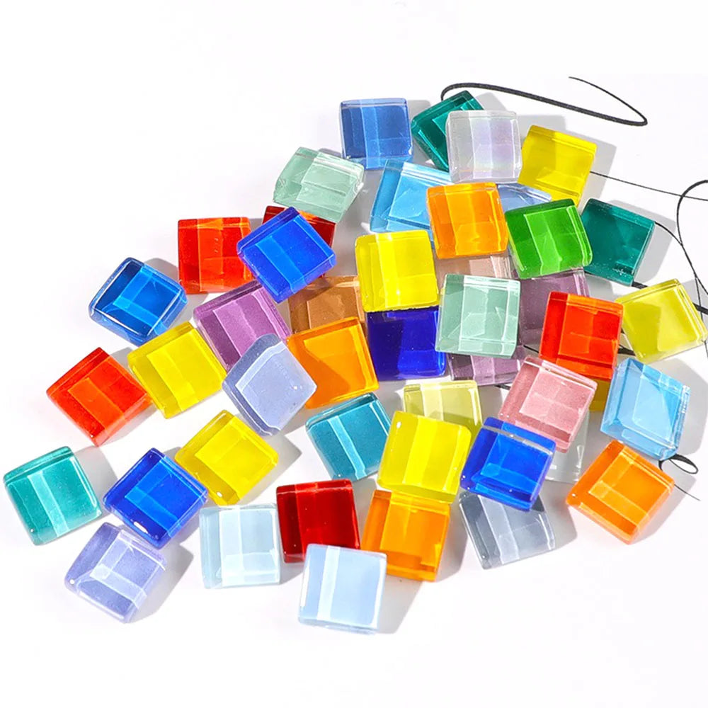 50 bunte Glas-Mosaikfliesen – 50 Stück für kreative DIY-Deko & Kunst