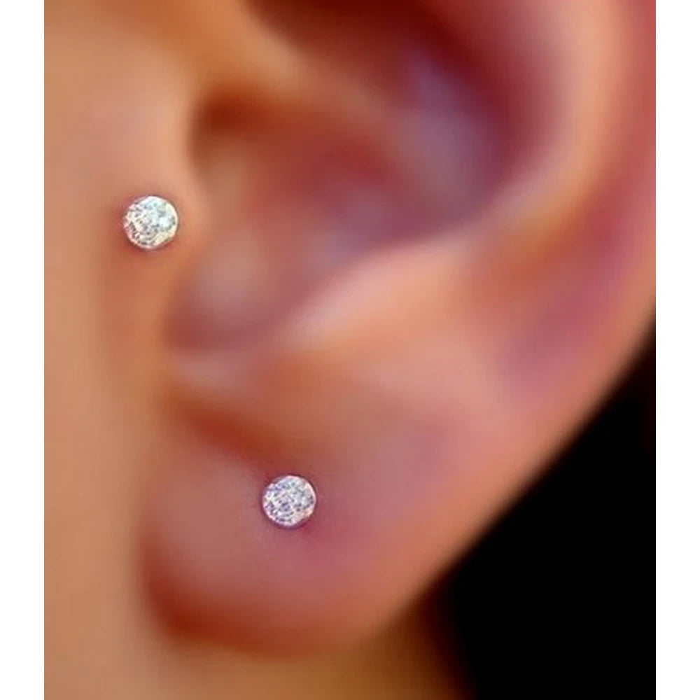 16g Faden Ohrstecker mit flachem Rücken für Tragus Helix Labret