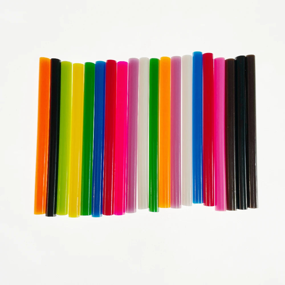 20 Teile Set 7mm x 100mm bunte Schmelzklebesticks für Heißklebepistole