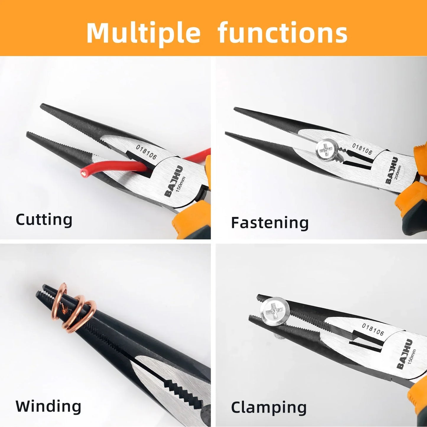 6/8 Zoll multifunktionale Spitzzange zum Abisolieren und Klemmen