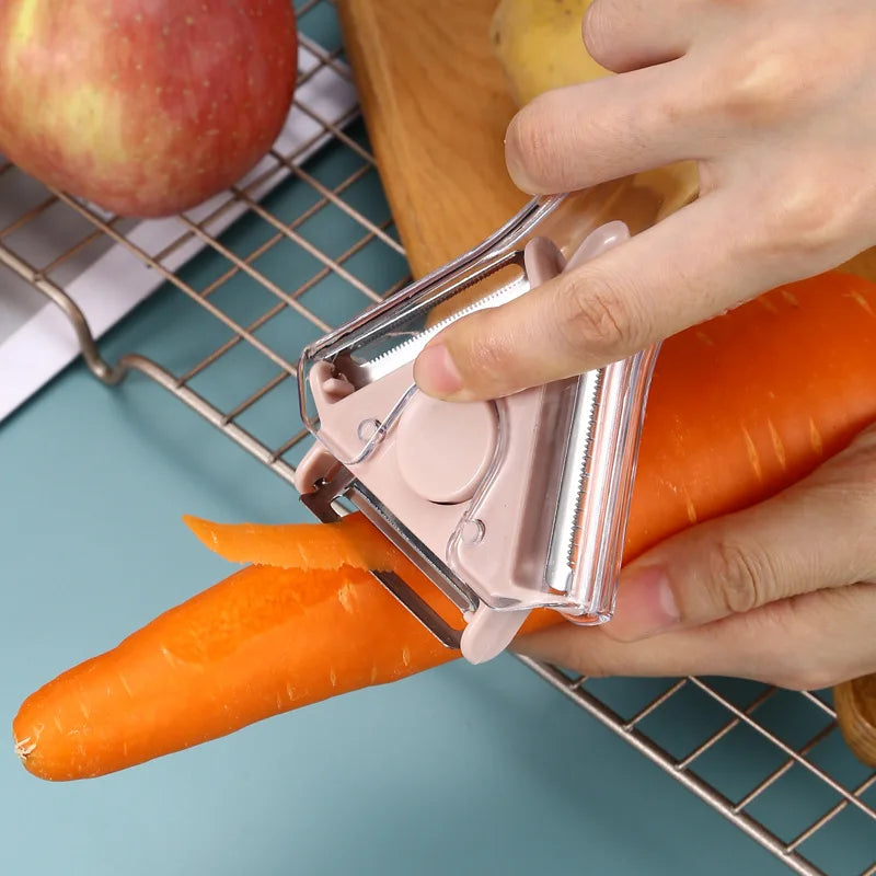 3-in-1 Drehbarer Edelstahl Schäler für Gemüse mit Multifunktion