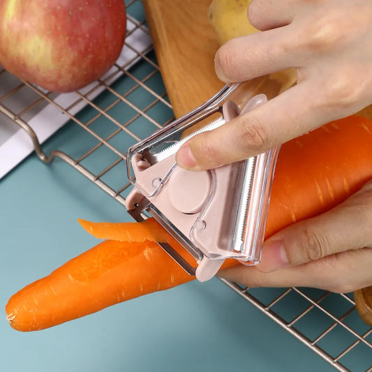 3-in-1 Drehbarer Edelstahl Schäler für Gemüse mit Multifunktion