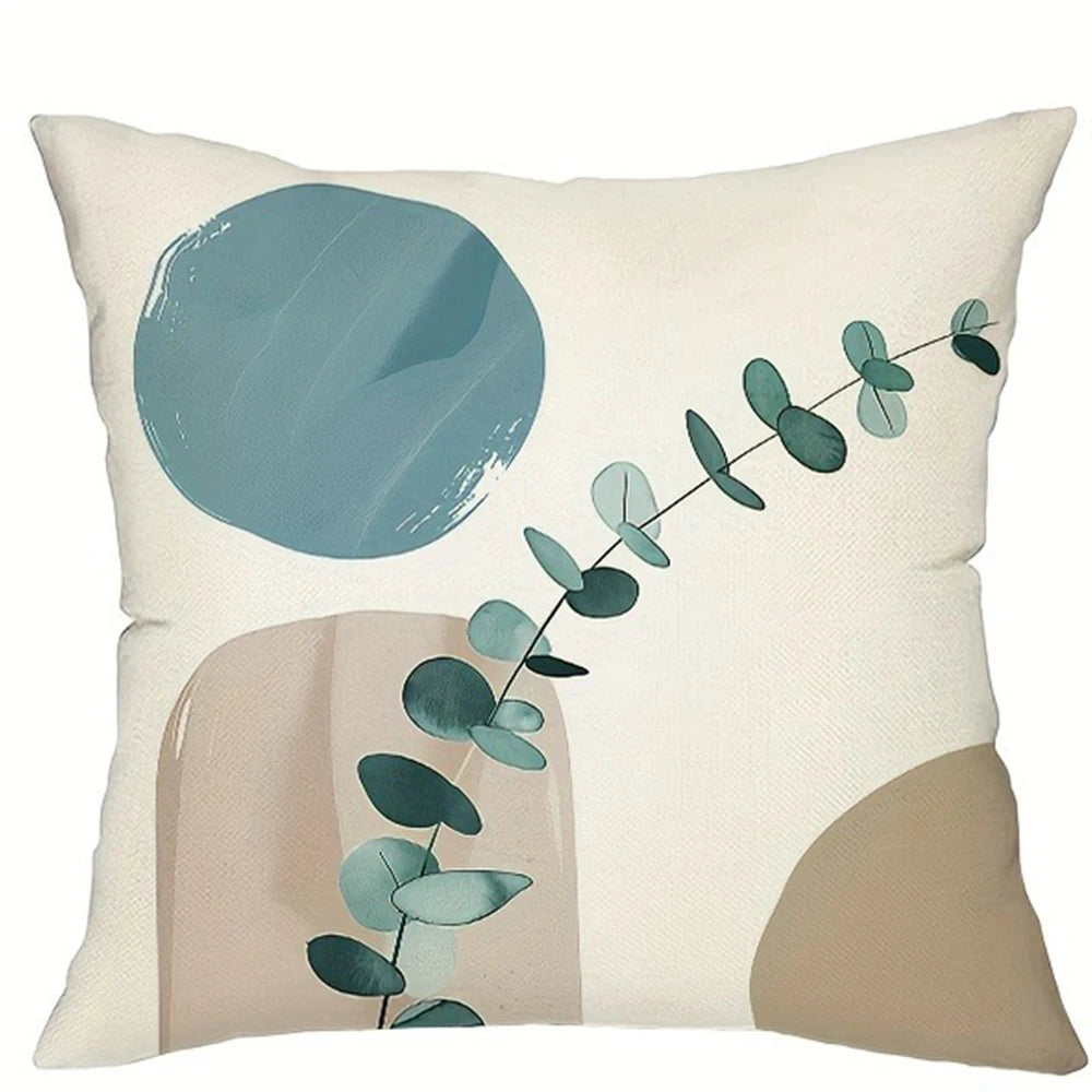Boho Kissenbezug mit geometrischem Blattmuster für Wohnzimmer