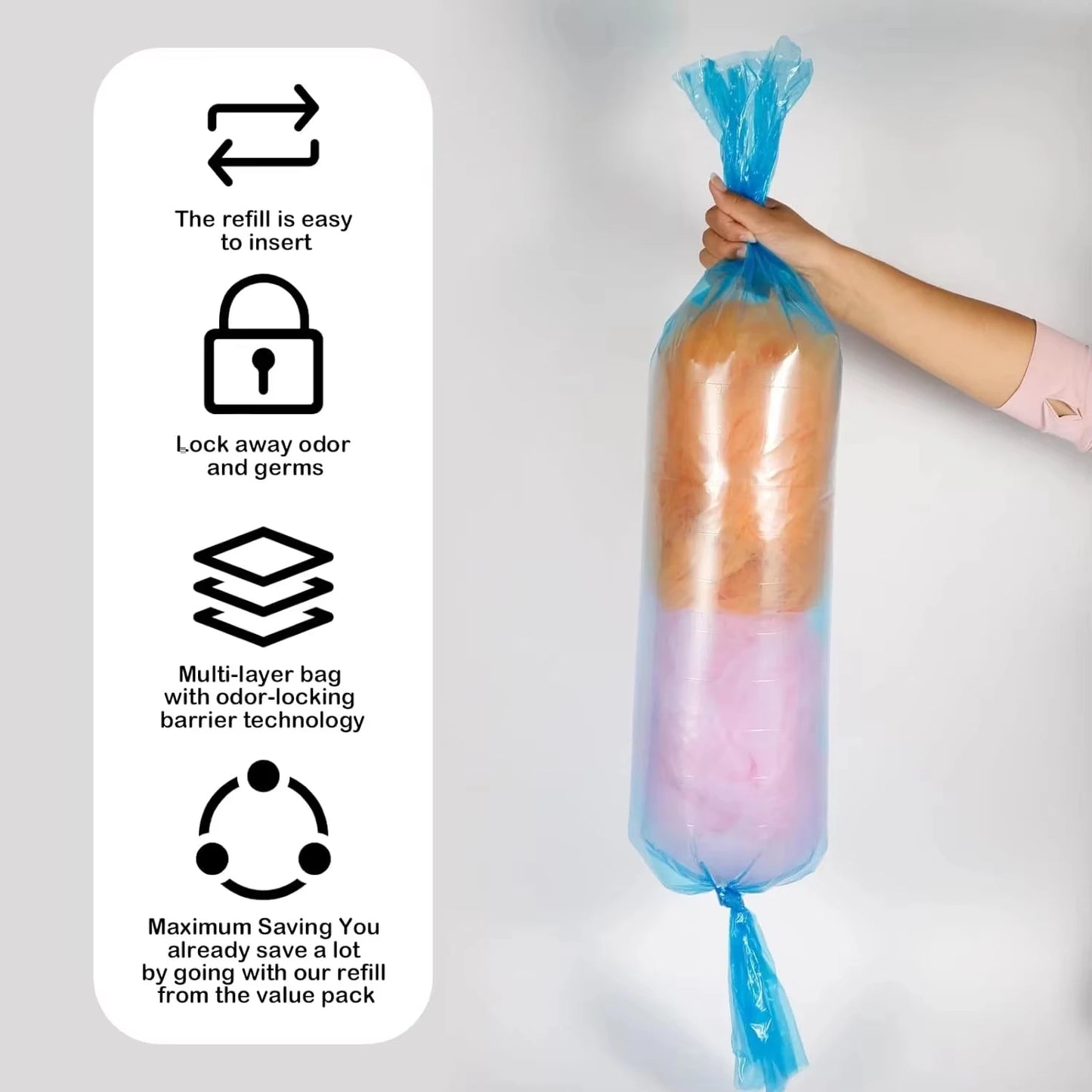 Lila Windeleimer Müllbeutel als praktische Nachfüllbeutel