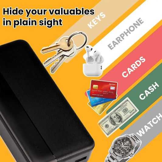 Versteckte Aufbewahrungsbox im Design einer Powerbank für Geld und Schmuck