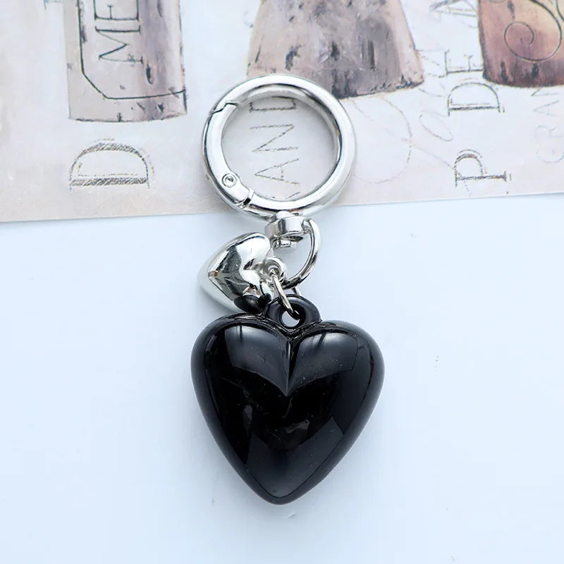Großer glatter Herz Schlüsselanhänger in Candy Farben für Frauen Tasche