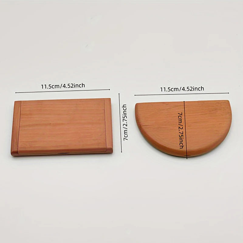 Vintage 2-in-1 Holz Kammspiegel Set für Damen Kompakt