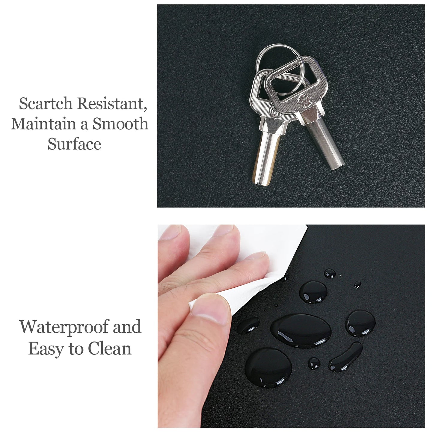 Rutschfestes 4mm PU Leder Mauspad mit genähter Kante