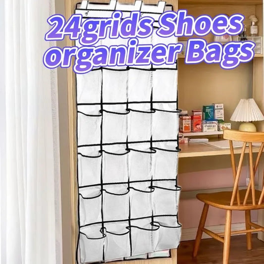 Wandmontierter Schuh-Organizer mit Netzfach zum Aufhängen über der Tür