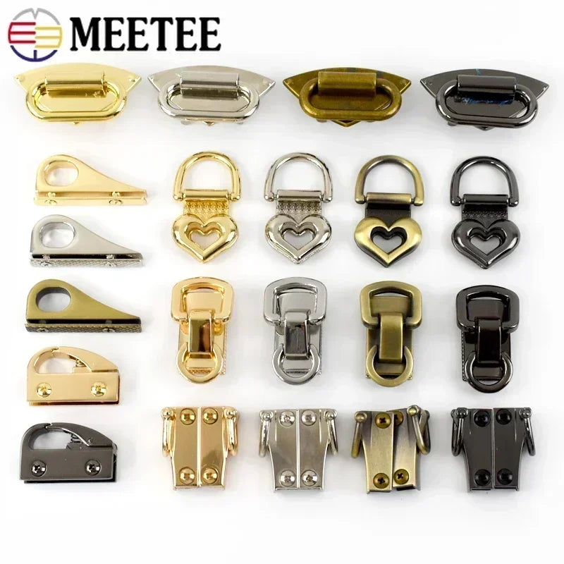 5er Set Metall Clip Schnallen fuer Handtaschen und DIY Riemen