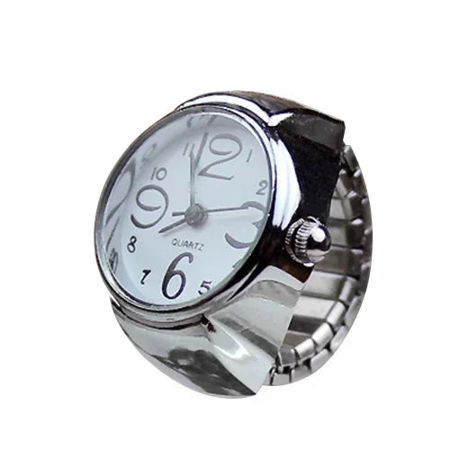 Mini Fingeruhr mit elastischem Band – Vintage Design für Damen - Herren