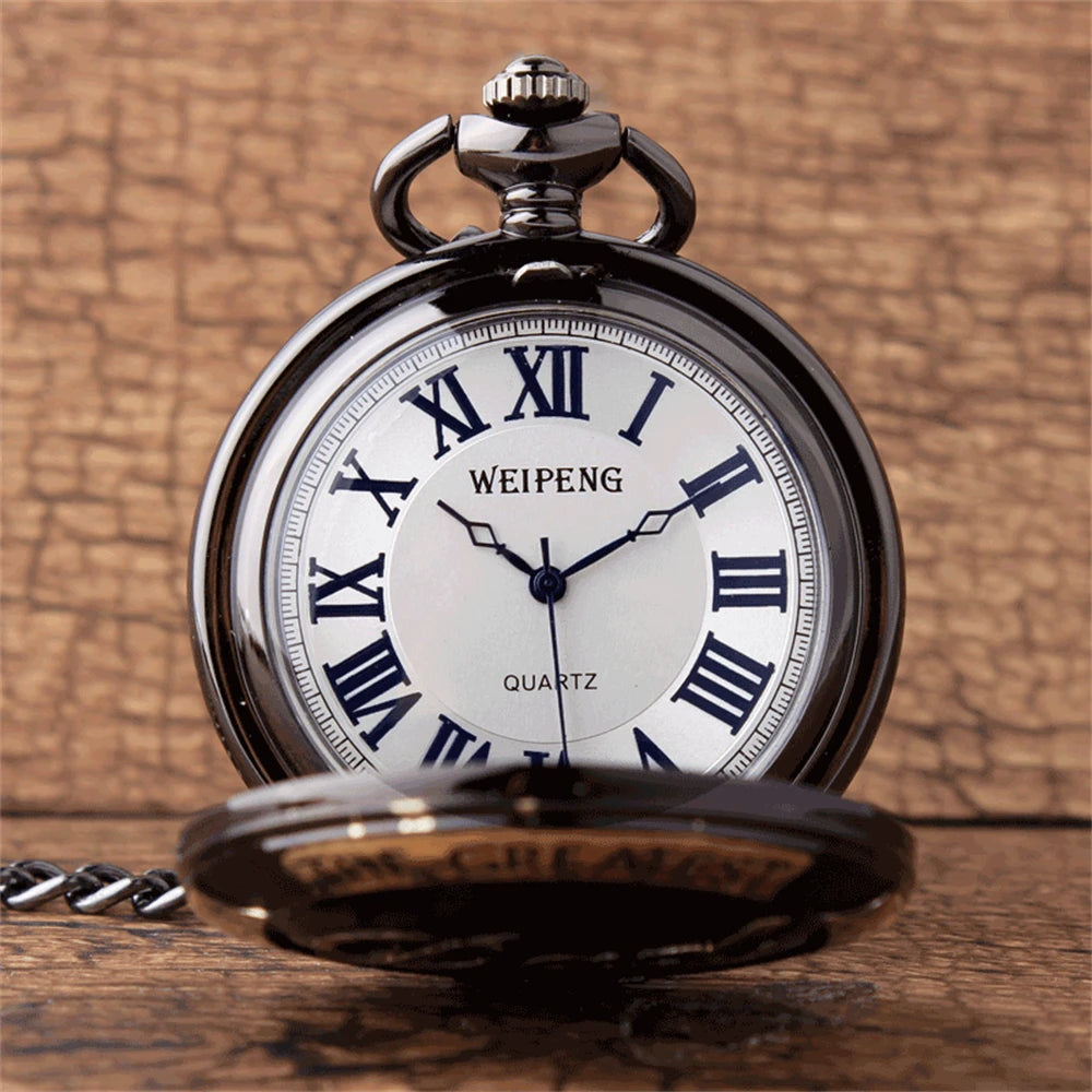 Zeitlose Taschenuhr mit präzisem Quarzwerk und eleganten Ziffern