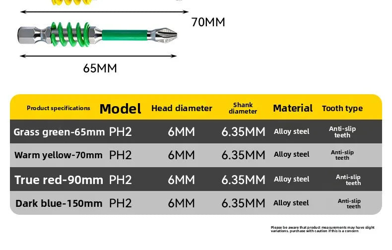 2-teiliges magnetisches Schraubendreher-Bit Set PH2 1/4 Zoll Hex Schaft-Yabubest - Home & More