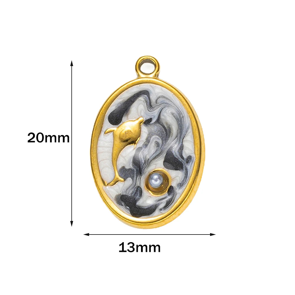 5-teiliges Edelstahl Charms Set Seestern golden für Schmuck DIY