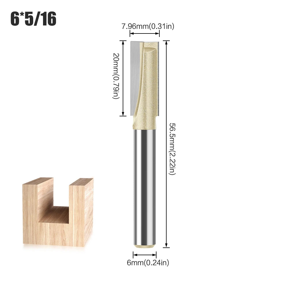 Professionelle Hartmetall Fräser 6mm und 12mm Schaft für Holz