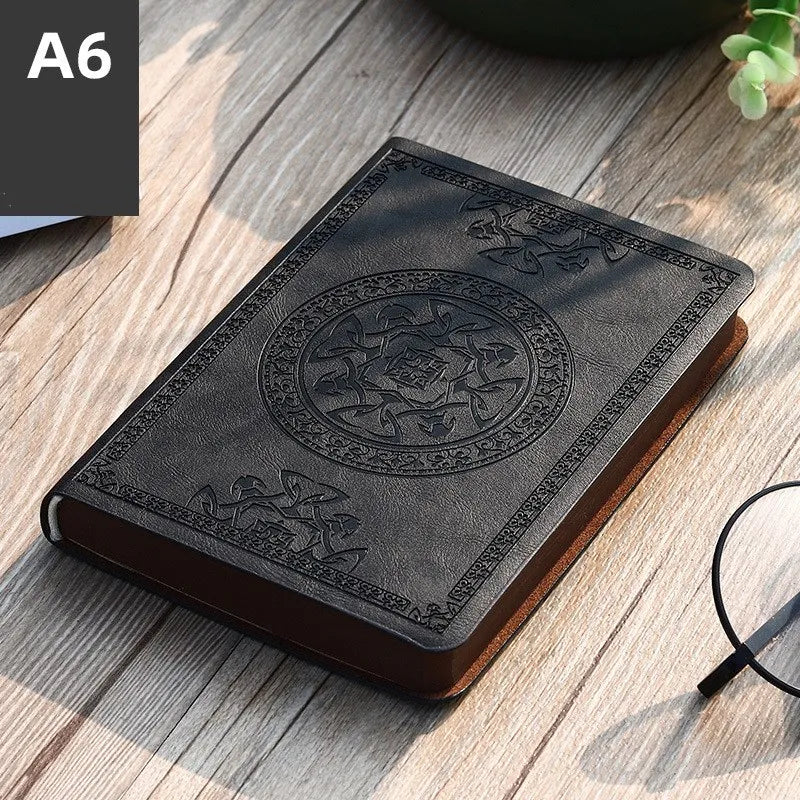 A6 Retro Mini Notizbuch PU Leder mit Taschen – Tragbar für Büro Buchhaltung