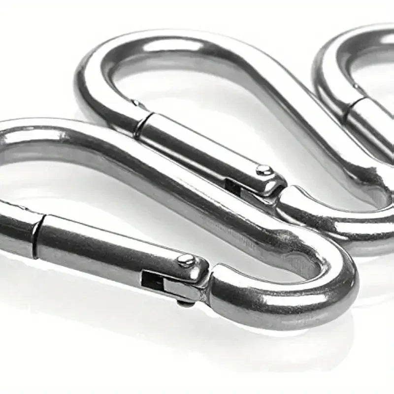 Leichter Mini-Karabiner aus Aluminium mit D-Ring - Federclip – silber, vielseitig