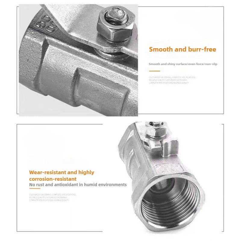 Robuste Edelstahlkugel für Ventile mit Vinylgriff und BSP-Gewinde