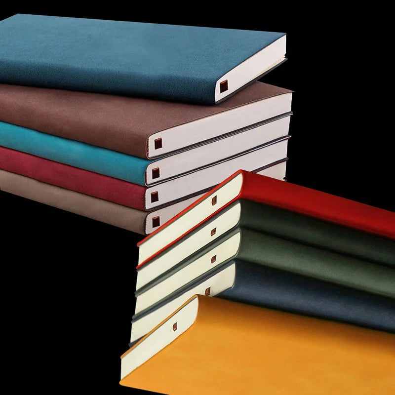 A6 Notizbuch Business Leder Optik Liniert 160 Seiten Notizen Journal