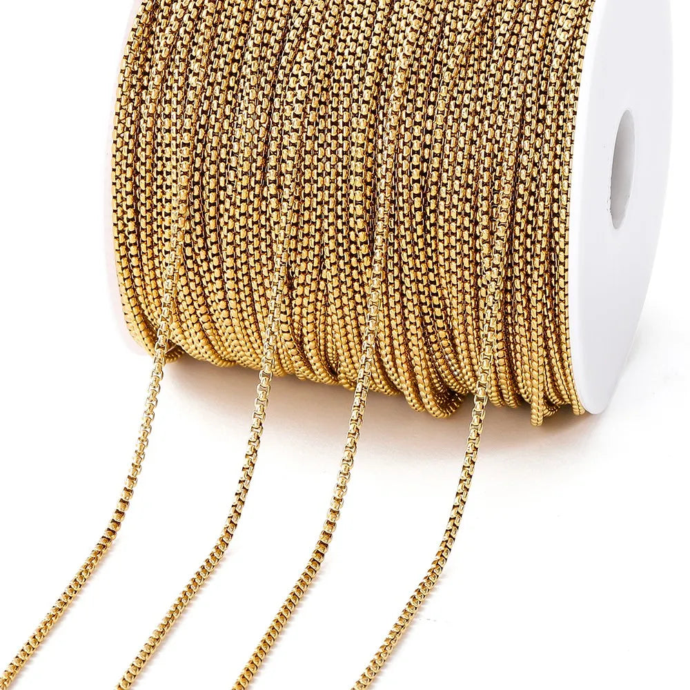 Langlebige Edelstahlkette goldfarben mit Perlen für DIY Schmuck