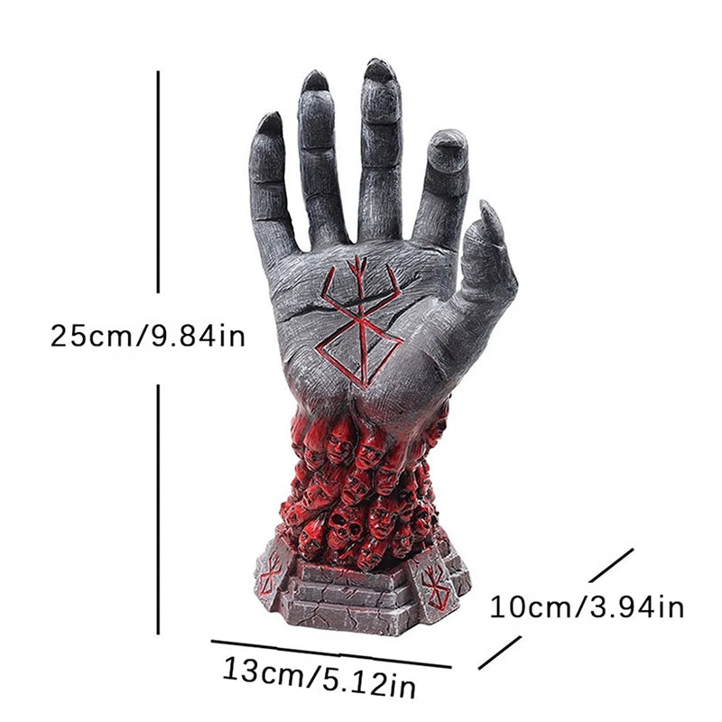 Dekofigur Harz Hand Dekoration Schädel Rune Figur Horror Gothic Style