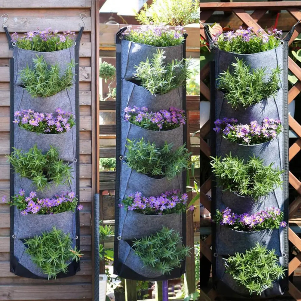 Vertikaler Pflanzbeutel Wand 6 7 Taschen Filz für Garten