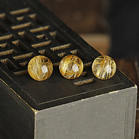 Natürliche goldene runde Haar Kristall Perlen zum Basteln