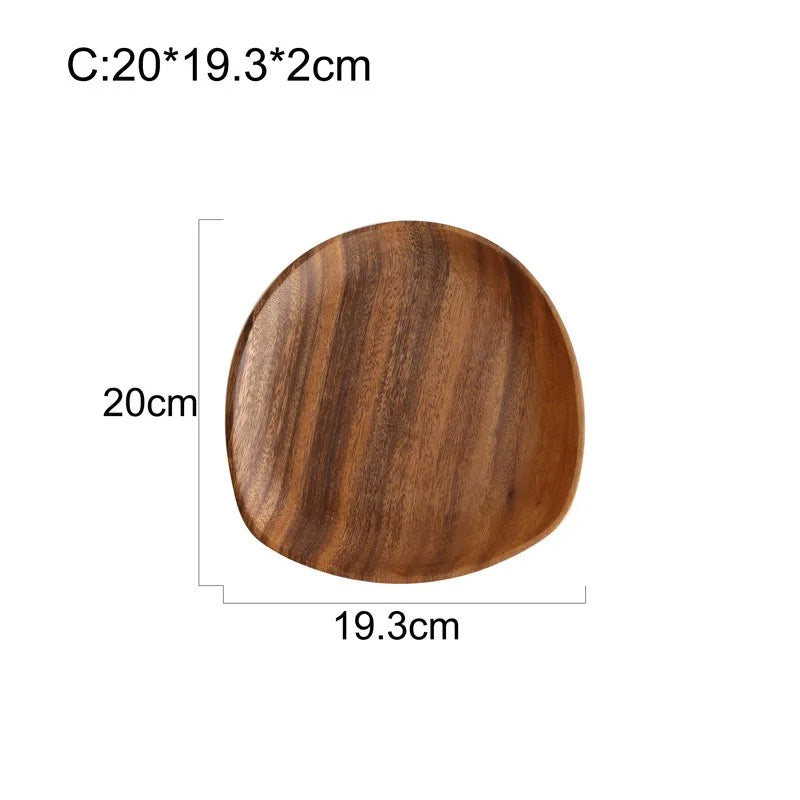 Massivholz Teller oval - E 13x16cm
