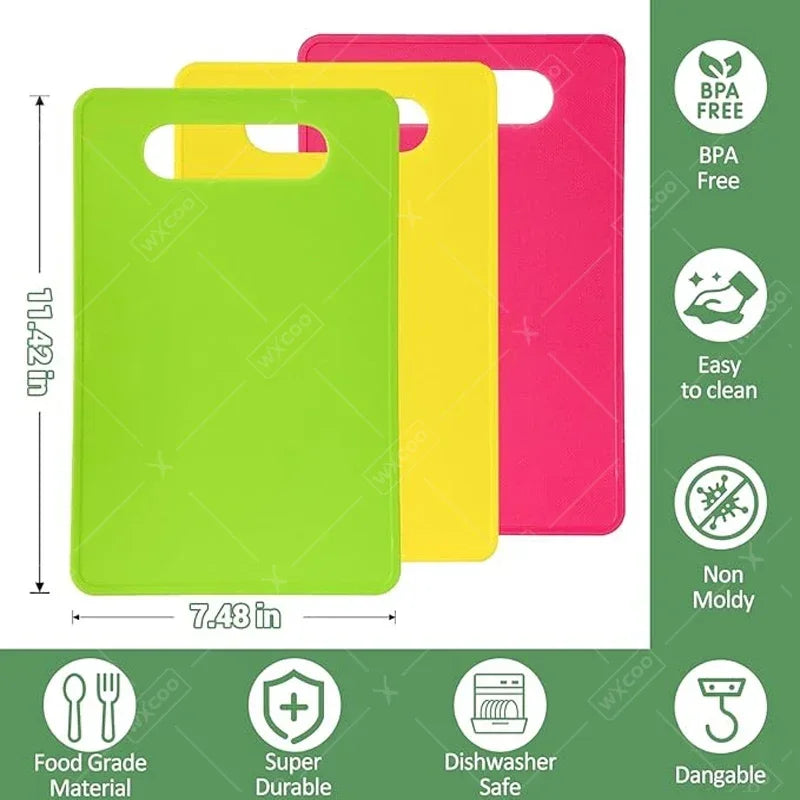 Flexibles Küchenschneidebrett aus Kunststoff rutschfest für Fleisch Gemüse