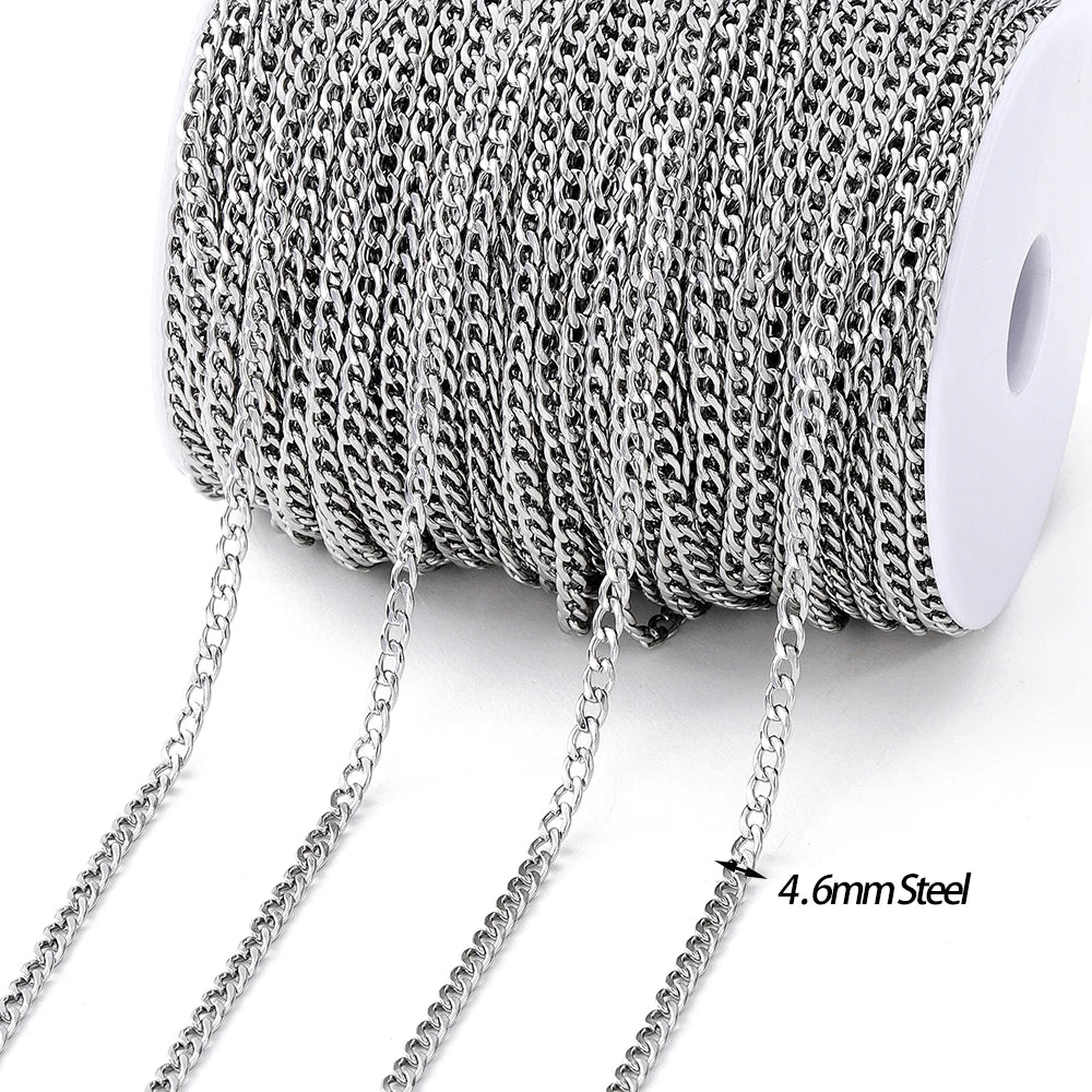 Langlebige Edelstahlkette goldfarben mit Perlen für DIY Schmuck