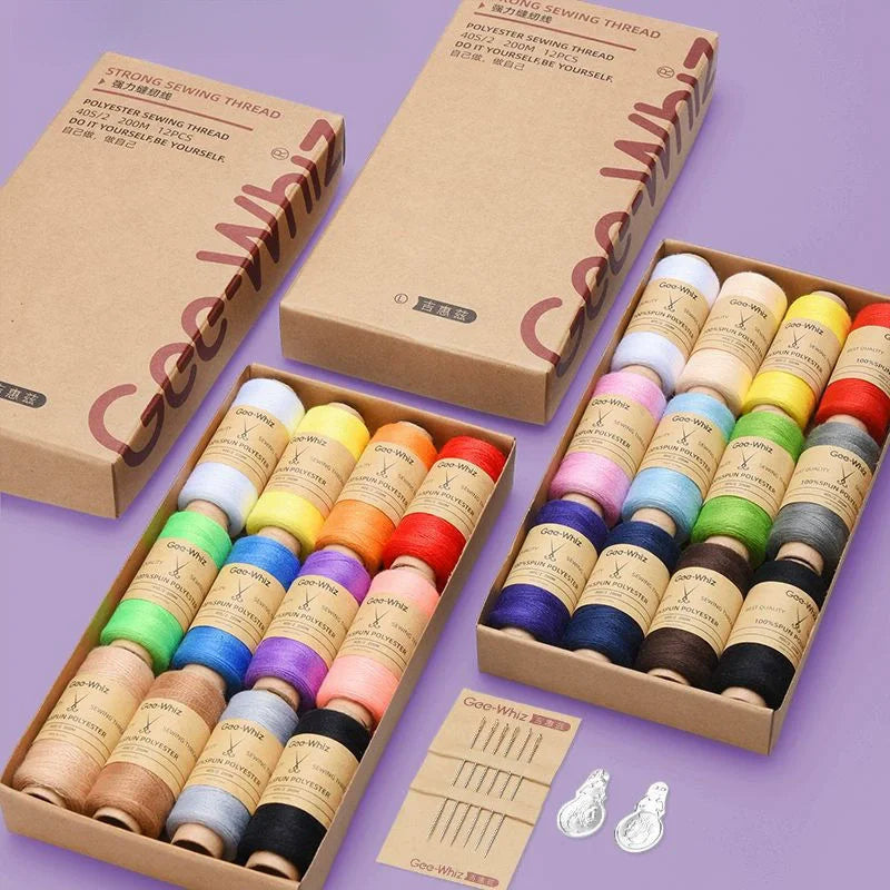 12er Set Nähgarn aus Polyester Baumwolle für vielseitige Projekte