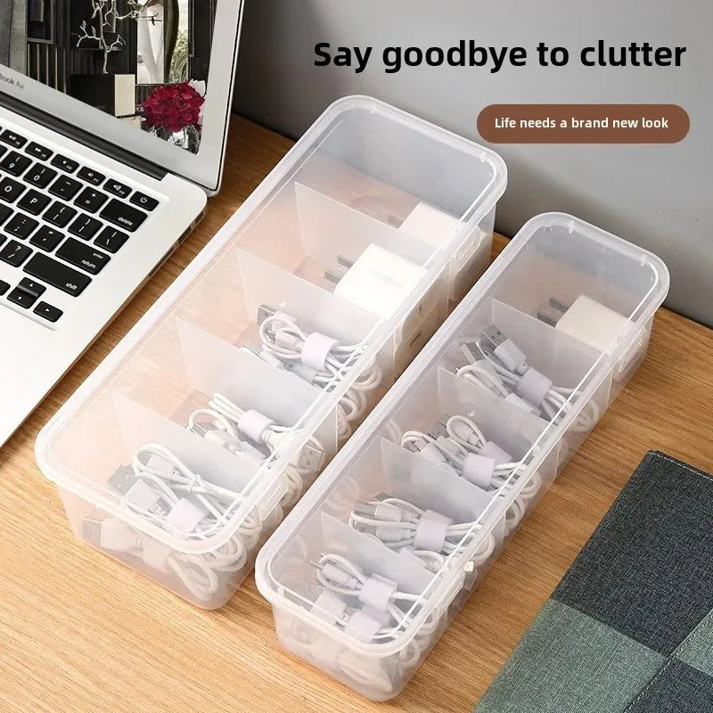 Transparente staubdichte Aufbewahrungsbox für Kabel und Karten