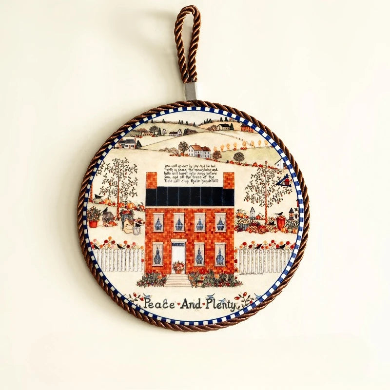 Runde Keramik Tisch Matte 17x17 cm Hitzebeständig Isolierpad Retro Stil