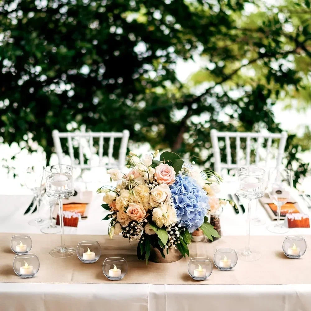 6 oder 12 Stück Glas-Teelichthalter winddichte Kerzenhalter-Yabubest - Home & More