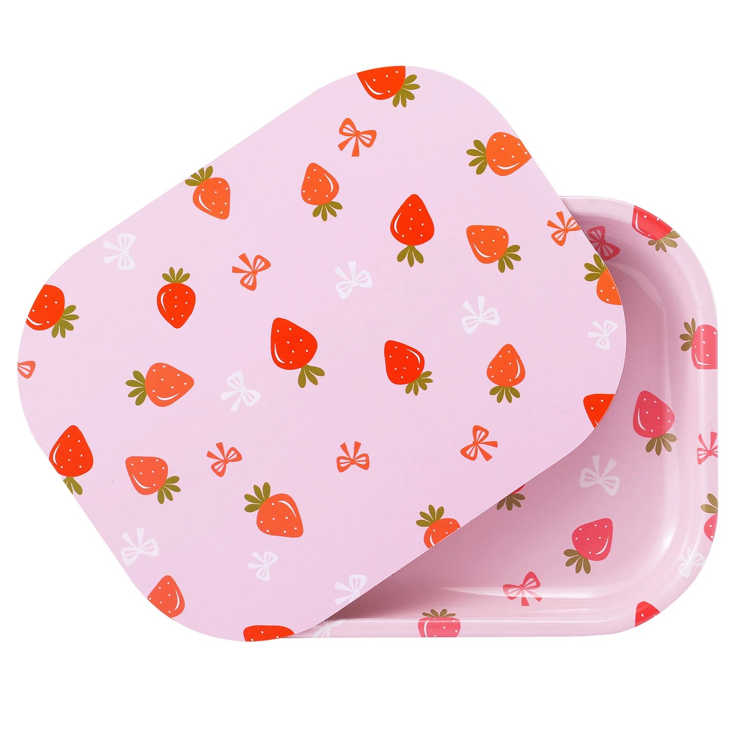 Pinky Strawberry Metall-Tablett mit Magnetdeckel 18 x 14 cm