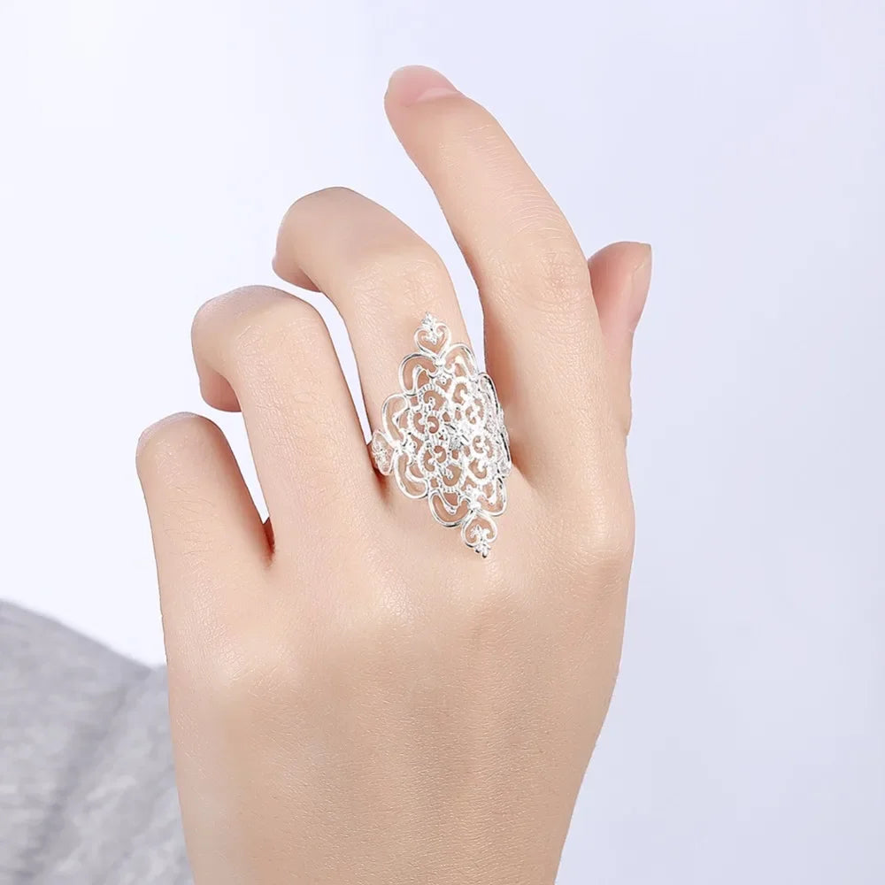 925 Sterling Silber Ring mit Sternmotiv für elegante Anlässe Damen - Herren