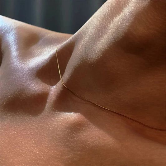 Vintage Goldfarbene Edelstahl Schlange Kette für Damen